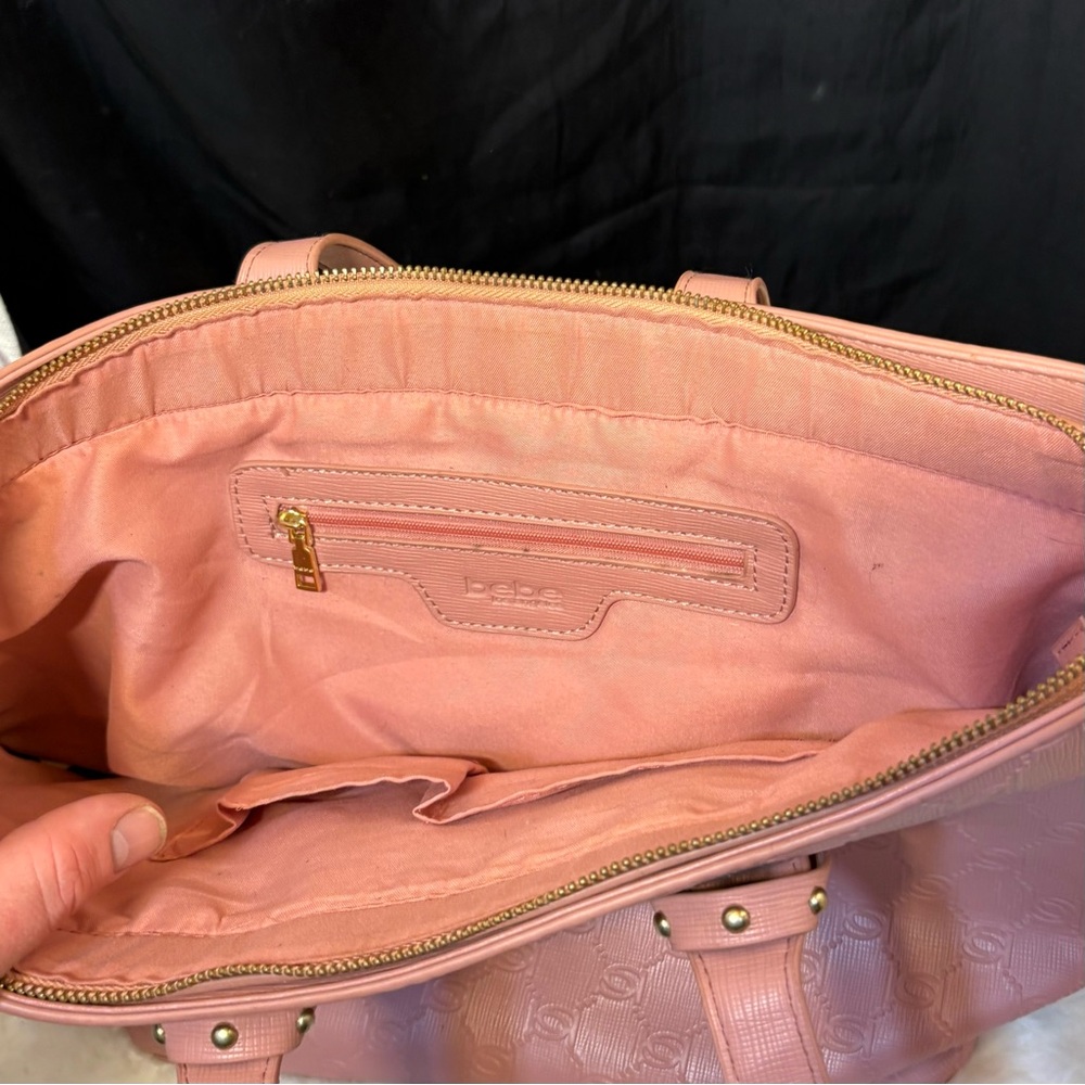 2/$25 Pink Trapezoid Tote with Double Handles and Zipper - Picture 8 of 15